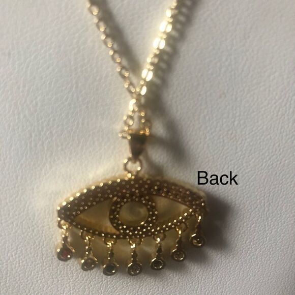 Necklace Nazar rhinestone Cooper mosaic zinc alloy - Picture 4 of 9